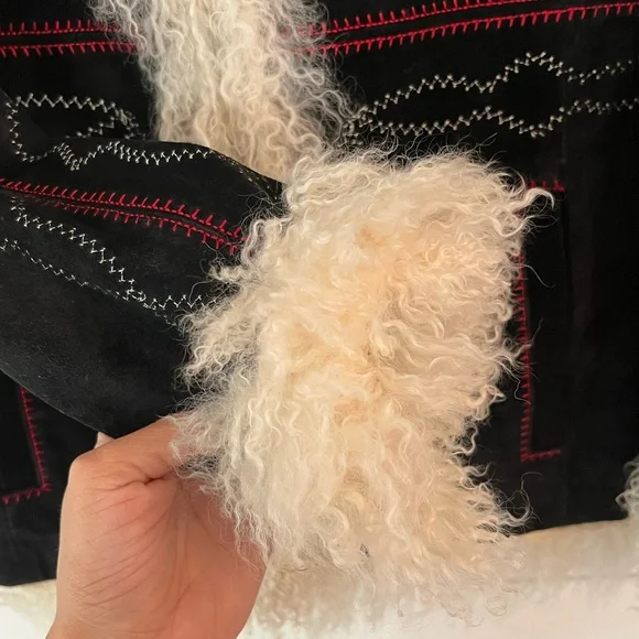 ✨GEORGIOU STUDIO✨Vintage Penny Lane Short Coat with Fur Trim